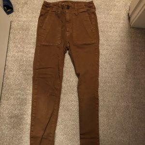 American Eagle brown high rise jeggings